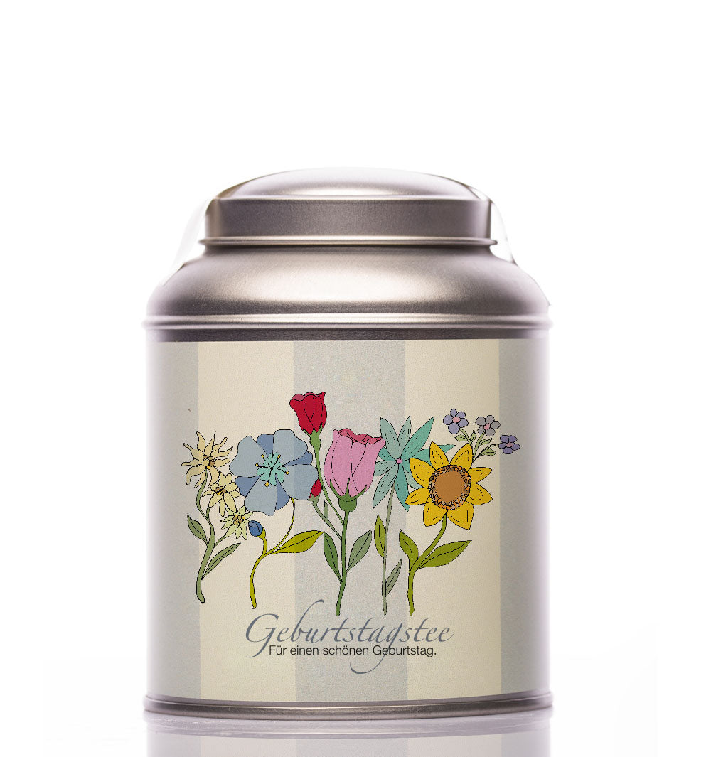 Teedose Geburtsblumen