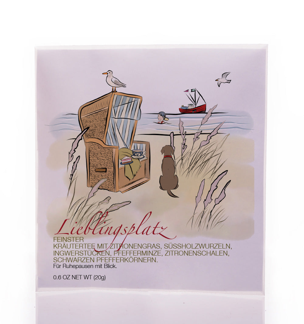 Teegeschenk Lieblingsplatz Strandkorb